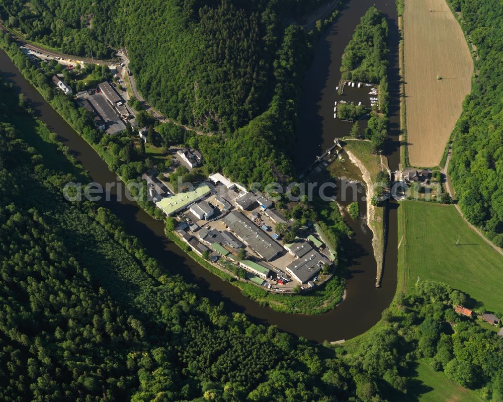 Aerial image Nassau - Equipment area Metallwerk Elisenhuette GmbH in Nassau in the state Rhineland-Palatinate