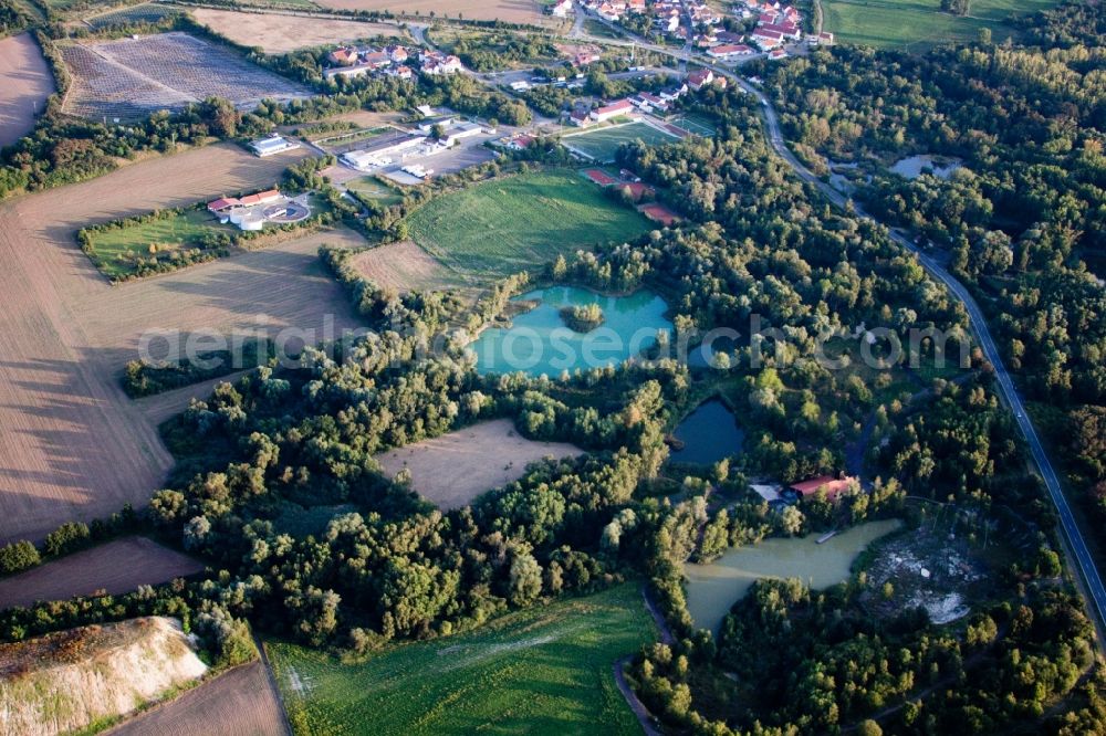 Eisenberg (Pfalz) from above - Technical facilities in the industrial area Poroton Ziegelwerk der Wienerberger GmbH in Eisenberg (Pfalz) in the state Rhineland-Palatinate