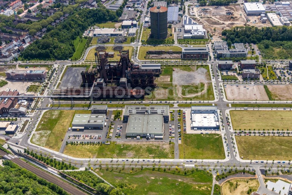 Dortmund from above - Technical equipment and production facilities on the former blast furnace site Phoenix - West in Hoerde in Dortmund in North Rhine-Westphalia