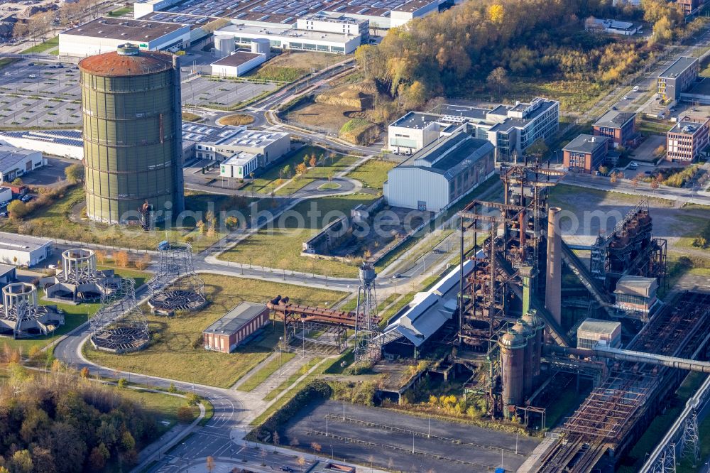 Dortmund from above - Technical facilities and production halls on the Phoenix-West site in the district Hoerde in Dortmund in the state North Rhine-Westphalia, Germany