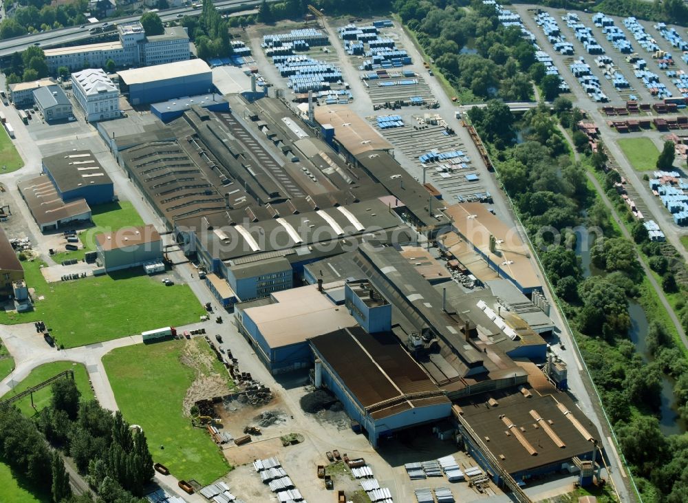 Aerial image Wetzlar - Technical equipment and production facilities of the steelworks Buderus Edelstahl GmbH on Buderusstrasse in Wetzlar in the state Hesse, Germany