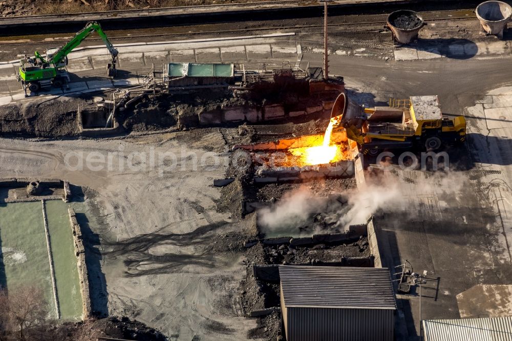 Aerial photograph Witten - Technical equipment and production facilities of the steelworks Deutsche Edelstahlwerke Karrierewerkstatt GmbH in Witten in the state North Rhine-Westphalia, Germany