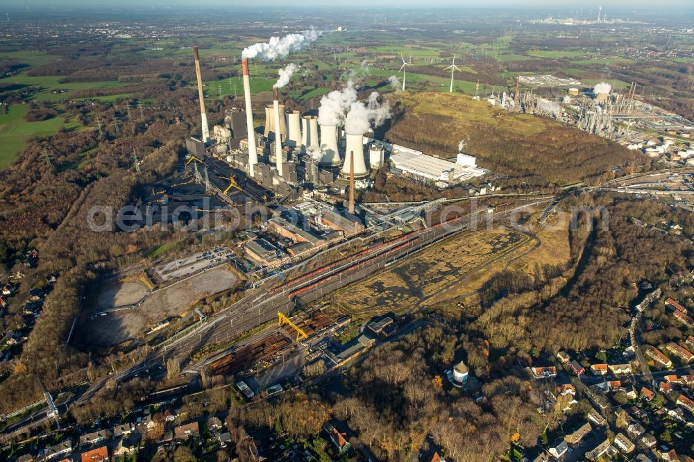 Aerial image Gelsenkirchen - Technical equipment and production facilities of the steelworks and Kokerei on Glueckaufstrasse in Gelsenkirchen in the state North Rhine-Westphalia