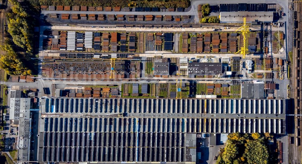 Hamm from the bird's eye view: Technical equipment and production facilities of the steelworks Mannesmann Precision Tubes GmbH in Hamm at Ruhrgebiet in the state North Rhine-Westphalia