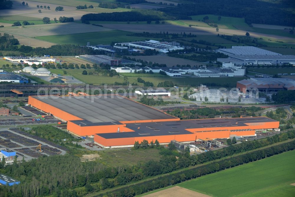 Peine from above - Technical equipment and production facilities of the steelworks Peiner Traeger GmbH in Peine in the state Lower Saxony