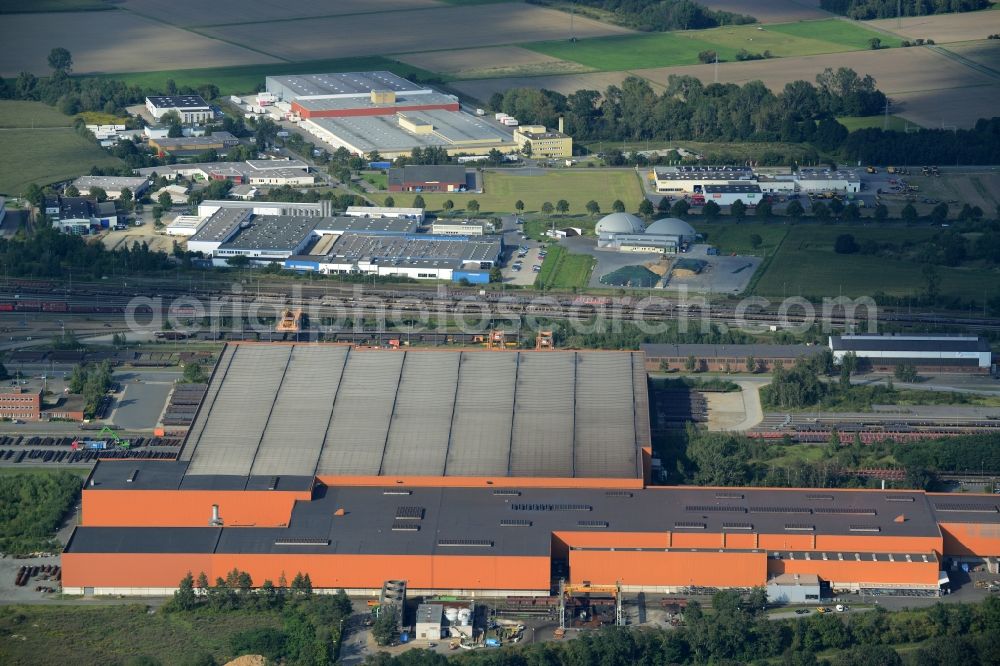 Aerial image Peine - Technical equipment and production facilities of the steelworks Peiner Traeger GmbH in Peine in the state Lower Saxony