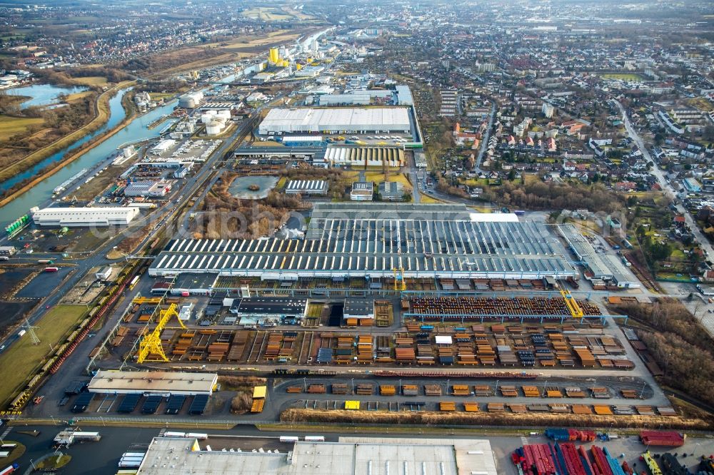 Aerial photograph Hamm - Technical equipment and production facilities of the steelworks Salzgitter Mannesmann Precision GmbH in Hamm in the state North Rhine-Westphalia