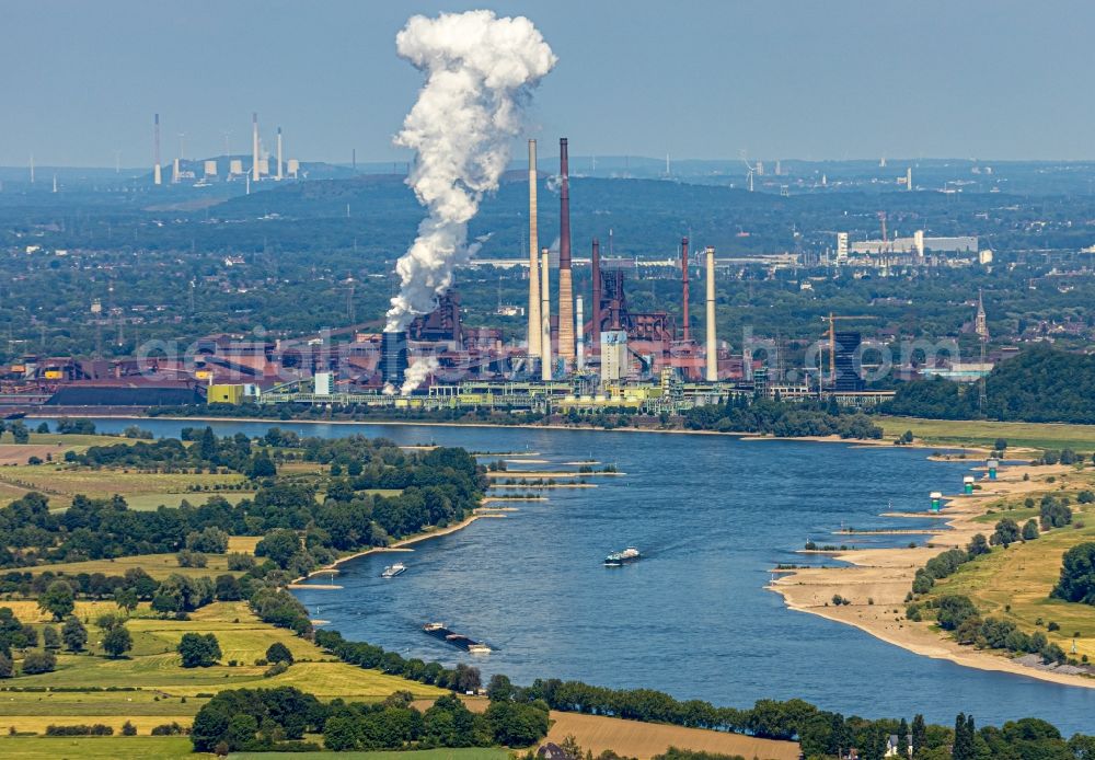 Aerial image Duisburg - Technical equipment and production facilities of the steelworks Schwelgern in Duisburg in the state North Rhine-Westphalia, Germany