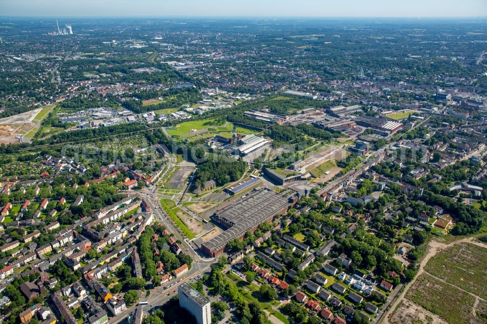 Bochum from the bird's eye view: Technical equipment and production facilities of ThyssenKrupp Steel AG at Westpark in Bochum in North Rhine-Westphalia