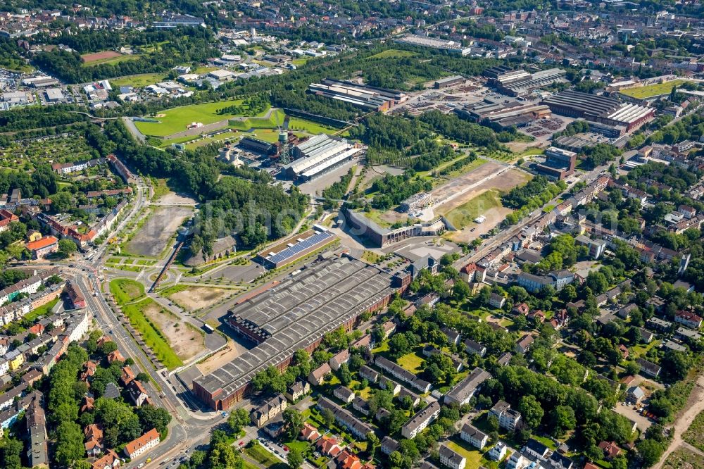 Aerial image Bochum - Technical equipment and production facilities of ThyssenKrupp Steel AG at Westpark in Bochum in North Rhine-Westphalia