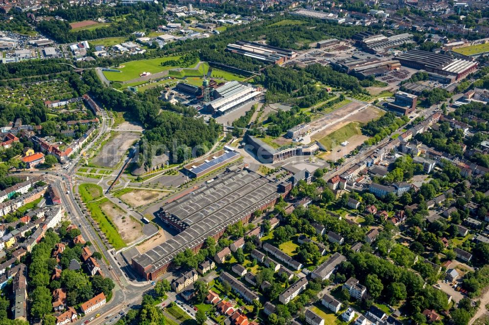 Aerial photograph Bochum - Technical equipment and production facilities of ThyssenKrupp Steel AG at Westpark in Bochum in North Rhine-Westphalia