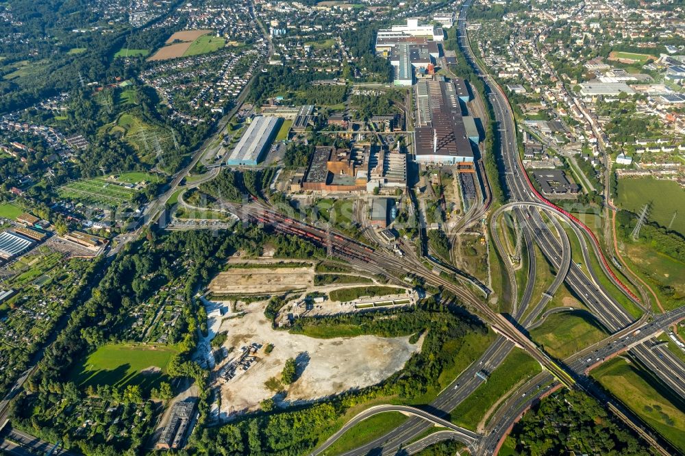 Aerial image Bochum - Technical equipment and production facilities of the steelworks of thyssenkrupp Steel Europe AG in the district Wattenscheid in Bochum in the state North Rhine-Westphalia, Germany