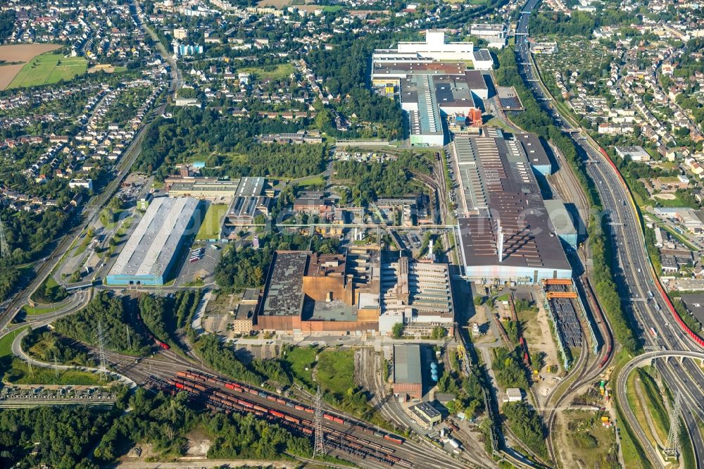 Aerial image Bochum - Technical equipment and production facilities of the steelworks of thyssenkrupp Steel Europe AG in the district Wattenscheid in Bochum in the state North Rhine-Westphalia, Germany