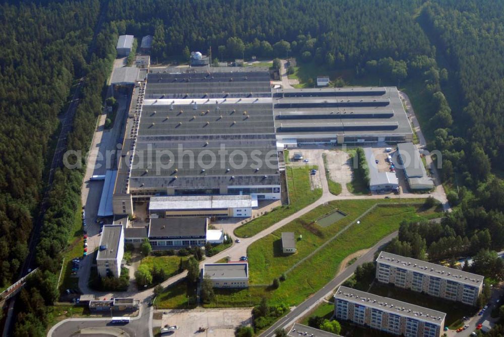 Aerial photograph Ilmenau - Blick auf die Technischen Glaswerke Ilmenau GmbH Am Vogelherd 74 in 98693 Ilmenau Telefon: +49-(0)3677-665 0 Fax: +49-(0)3677-665 100 E-mail: info@tgi-glas.com