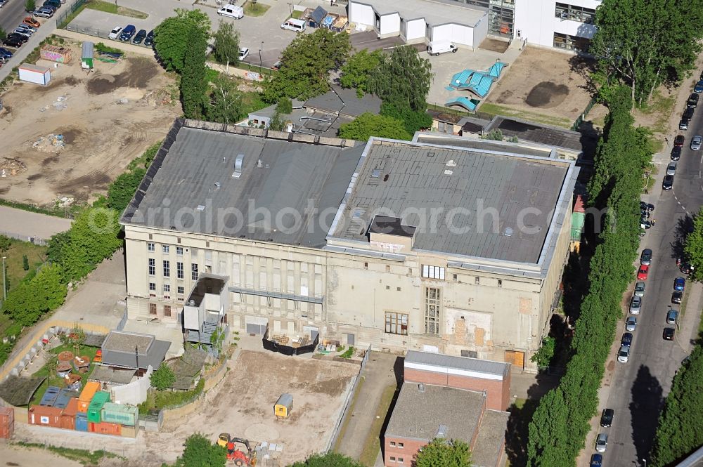 Aerial photograph Berlin Friedrichshain - View of the Techno - Club Berghain at Am Wriezener Bahnhof in Berlin / Friedrichshain