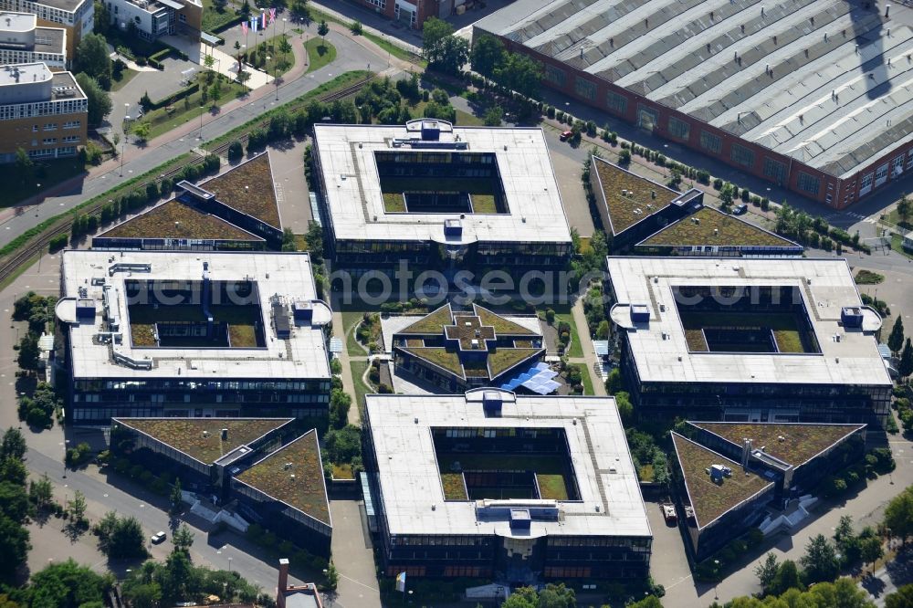 Aerial image Hennigsdorf - Grounds of the Blue Wonder Technology Center in Hennigsdorf in Brandenburg. The technology park Hennigsdorf North offers a business park land for commercial, industrial, service and production