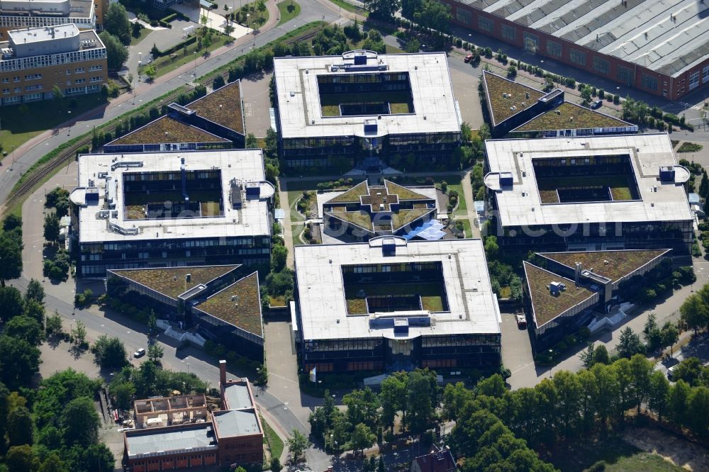 Aerial photograph Hennigsdorf - Grounds of the Blue Wonder Technology Center in Hennigsdorf in Brandenburg. The technology park Hennigsdorf North offers a business park land for commercial, industrial, service and production