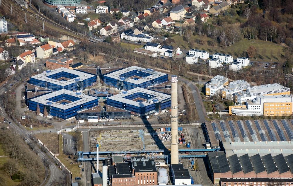 Hennigsdorf from above - Grounds of the Blue Wonder Technology Center in Hennigsdorf in Brandenburg. The technology park Hennigsdorf North offers a business park land for commercial, industrial, service and production