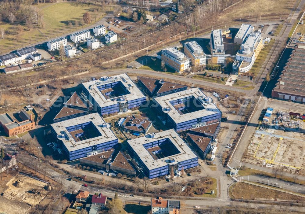 Aerial image Hennigsdorf - Grounds of the Blue Wonder Technology Center in Hennigsdorf in Brandenburg. The technology park Hennigsdorf North offers a business park land for commercial, industrial, service and production