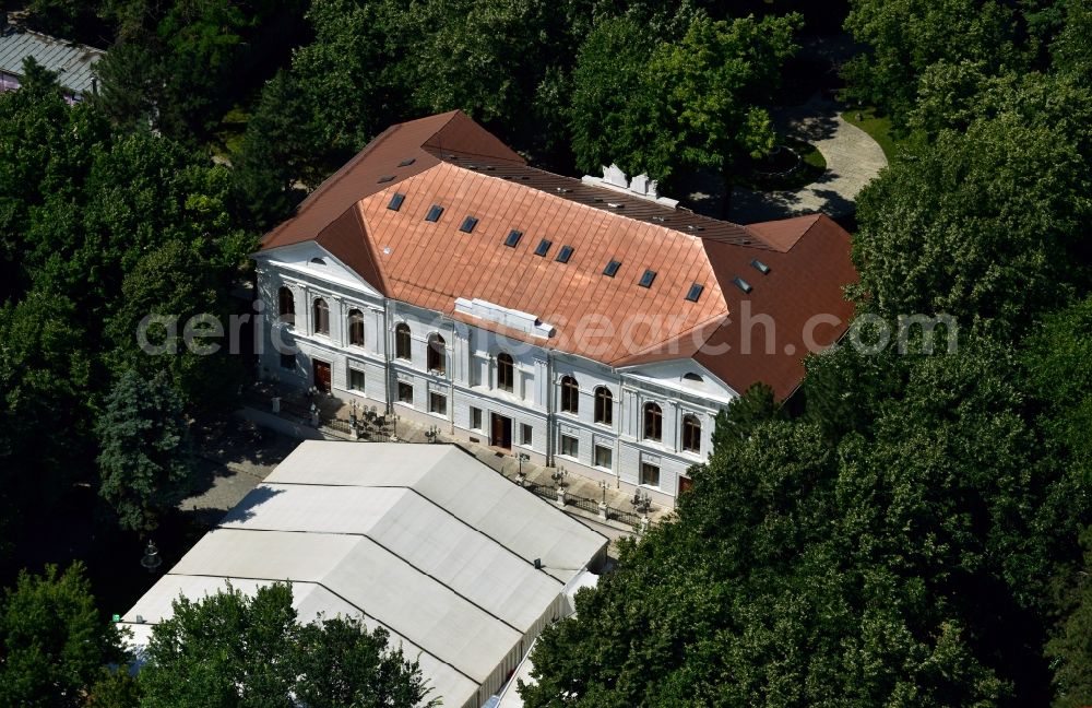 Bukarest from the bird's eye view: View of the Tei Ghika Palace in Bucharest in Romania