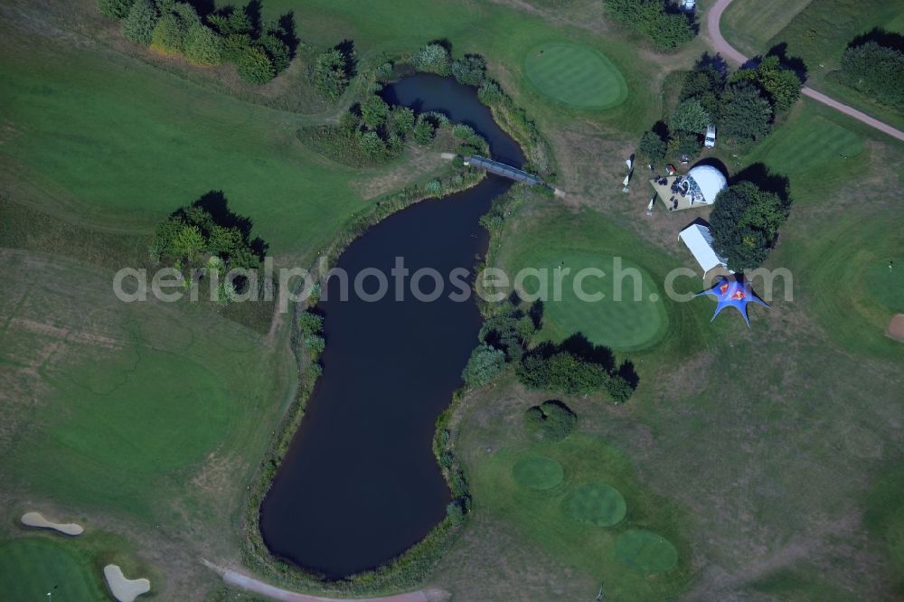 Aerial photograph Wandlitz - Pond at the grounds of the golf course of the Golfclub Prenden in Wandlitz in the state Brandenburg