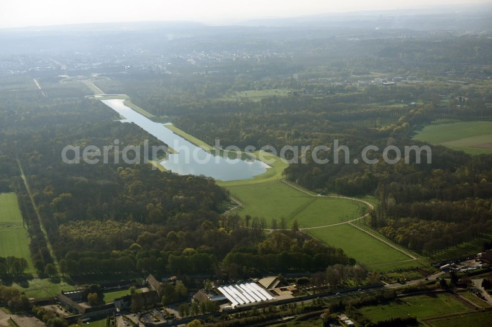 Versailles from above - Lake in the park of the castle Versailles in Versailles in Ile-de-France, France