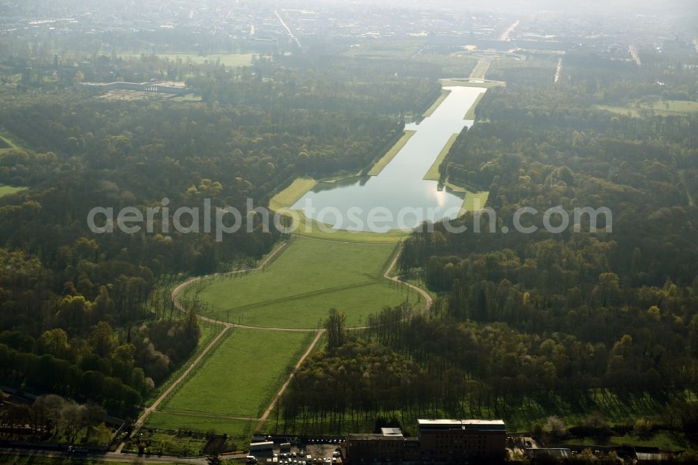 Versailles from above - Lake in the park of the castle Versailles in Versailles in Ile-de-France, France