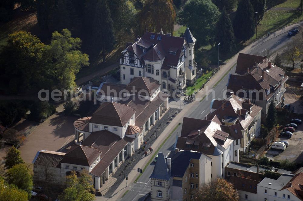 Aerial photograph Eisenach - Blick auf einen Teil der Stadt Eisenach, die Wartburg-Stiftung Eisenachallee. Kontakt: Eisenach-Wartburg-Stiftung Eisenachregion Touristik GmbH, Markt 9, 99817 Eisenach, Tel. +49(0)3691 7923 0, Fax +49(0)3691 7923 20, Email: info@eisenach.info