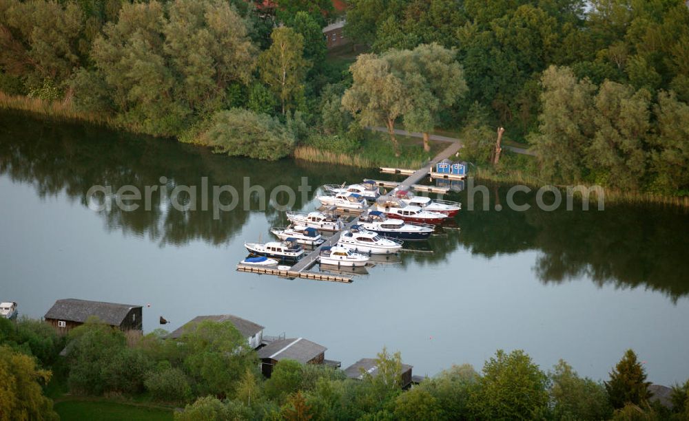 Aerial photograph Rechlin - Marina at the Claassee in Rechlin, Mecklenburg-Western Pomerania. The harbor has direct access to the Müritz through a channel