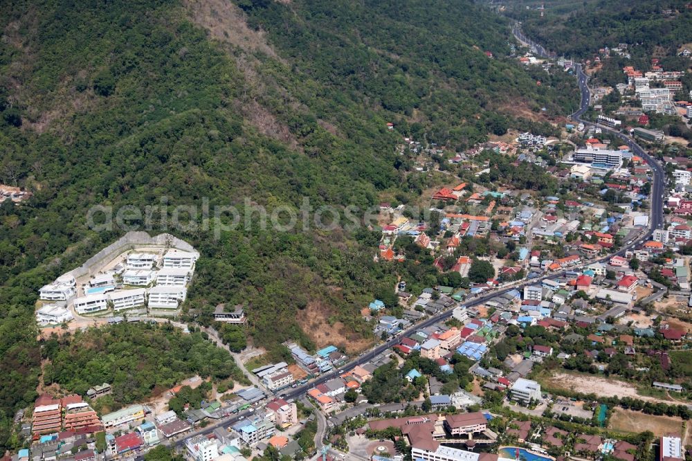 Aerial photograph Karon - Partial view of the city Karon on Phuket Island in Thailand with Hotels and grown residential development