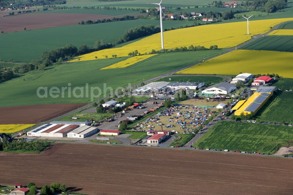 Göllnitz from above - Participants at the event area Heavy Metal Konzert in Goellnitz in the state Thuringia