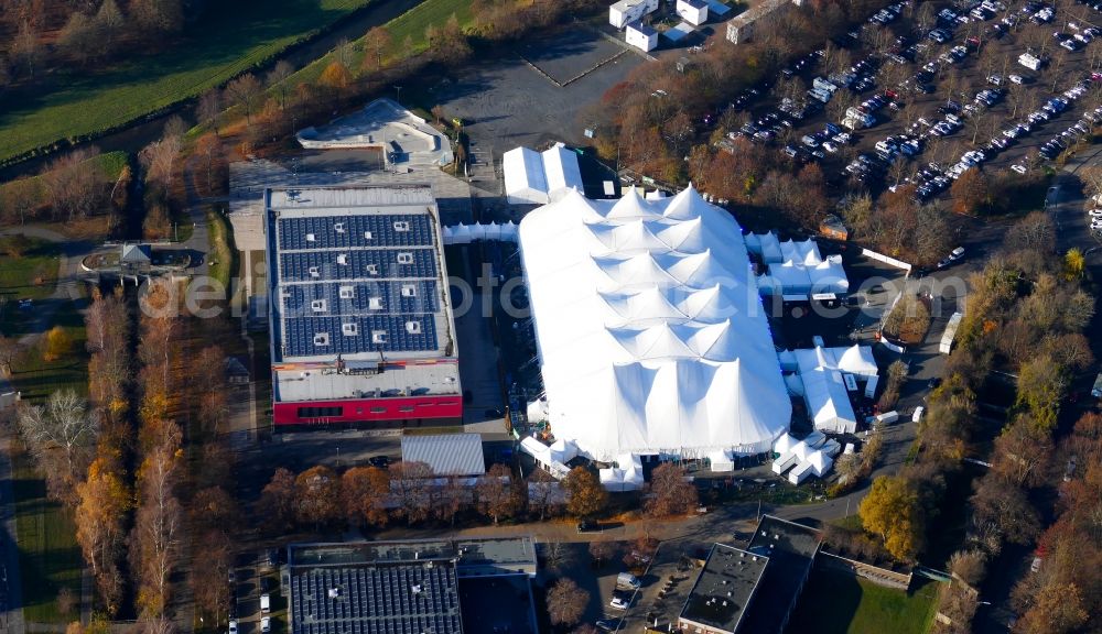 Aerial photograph Göttingen - Participants at the event area of Profi Service Tage in Goettingen in the state Lower Saxony, Germany