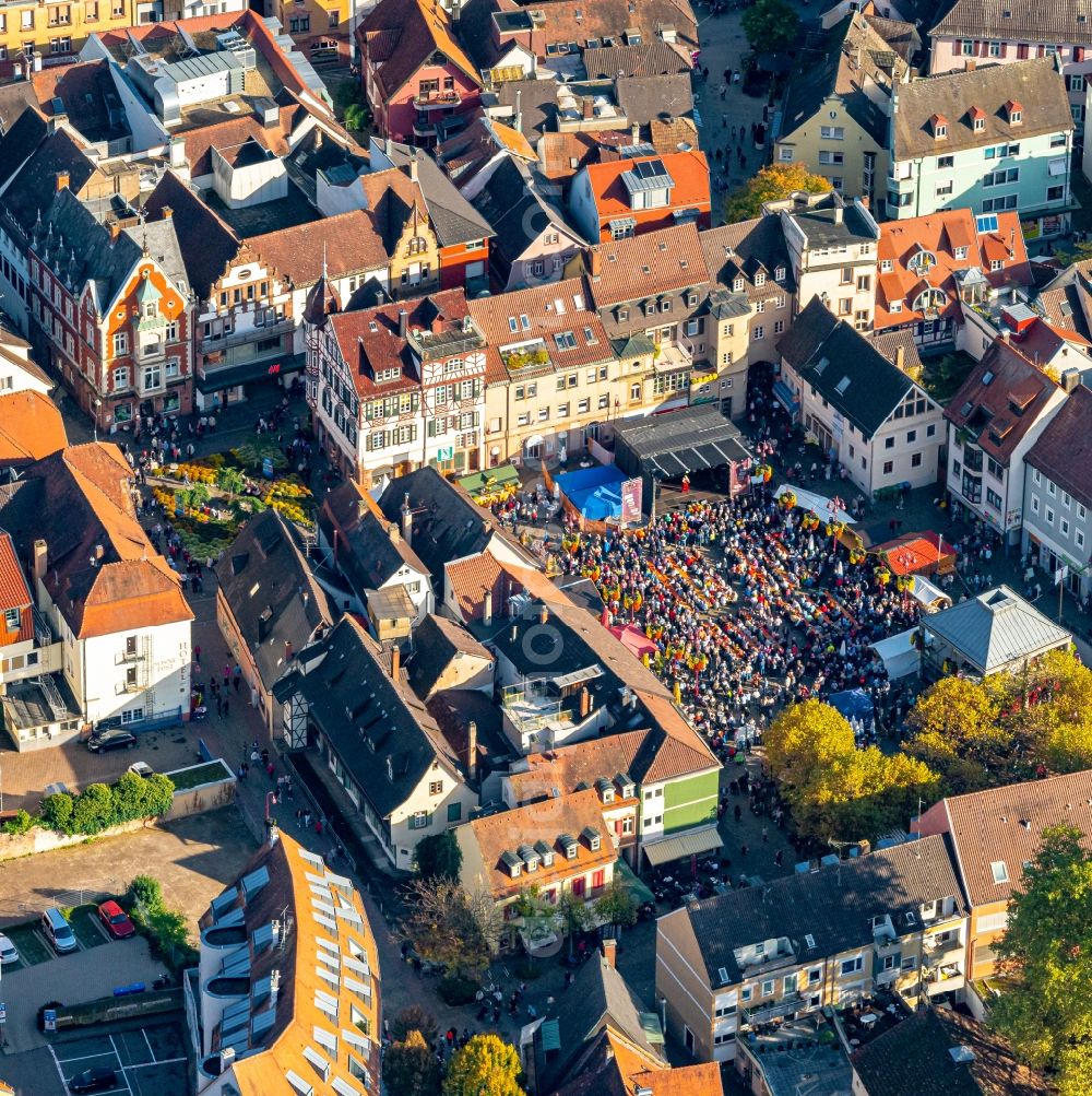 Lahr/Schwarzwald from above - Participants at the event area Chrysanthema Lahr in Lahr/Schwarzwald in the state Baden-Wurttemberg, Germany