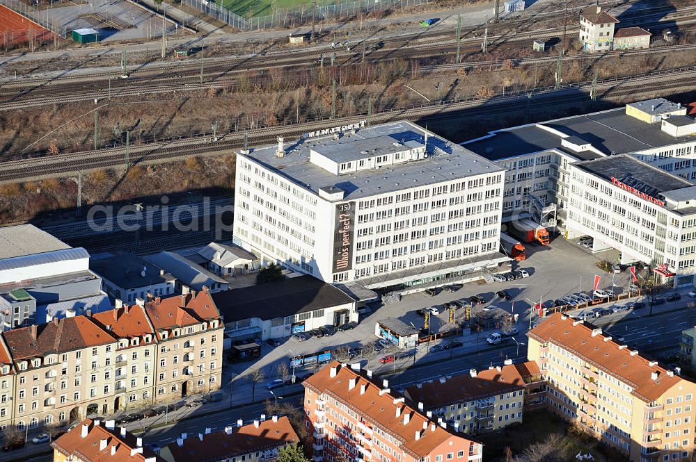 Aerial image München Laim - View of the Tengelmann Landsberger St. in Munich / Laim