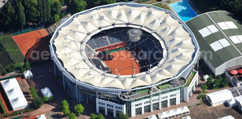 Aerial image Hamburg - The tennis arena at Rothenbaum in Hamburg. The ATP tournament in Hamburg (official German International Open) is a German men's tennis tournament which is held annually at Hamburg Rothenbaum