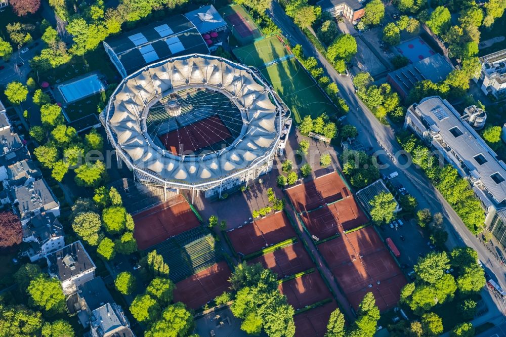 Aerial photograph Hamburg - The tennis arena at Rothenbaum in Hamburg. The ATP tournament in Hamburg (official German International Open) is a German men's tennis tournament which is held annually at Hamburg Rothenbaum