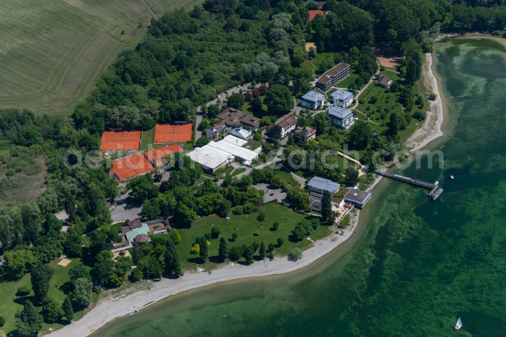 Aerial photograph Radolfzell am Bodensee - Tennis court sports field of Tennisclub Radolfzell in the district Mettnau in Radolfzell am Bodensee in the state Baden-Wuerttemberg, Germany