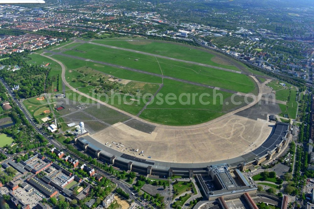 Aerial image Berlin Tempelhof - View of the disused airport Berlin - Tempelhof