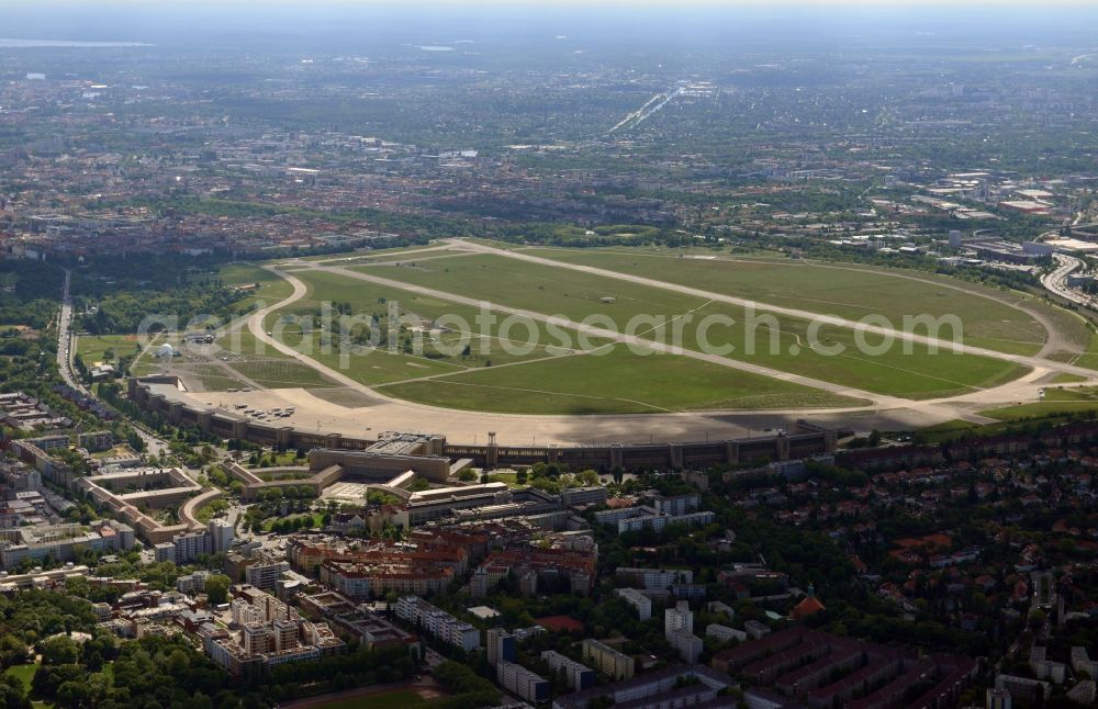 Berlin Tempelhof from the bird's eye view: View of the disused airport Berlin - Tempelhof