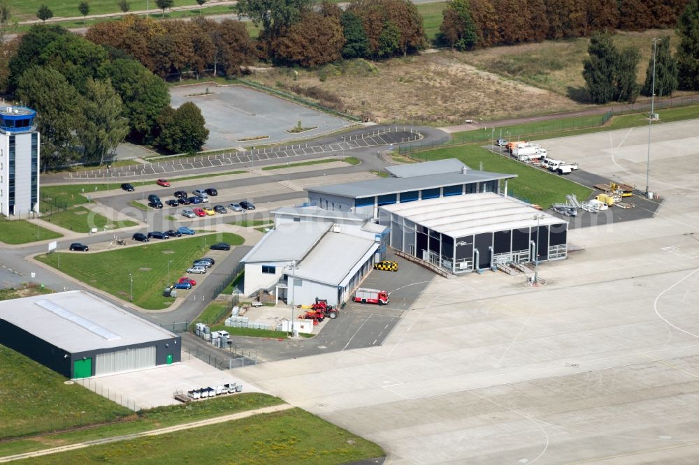 Aerial image Cochstedt - Terminal and runway of the airport Cochstedt in Saxony-Anhalt