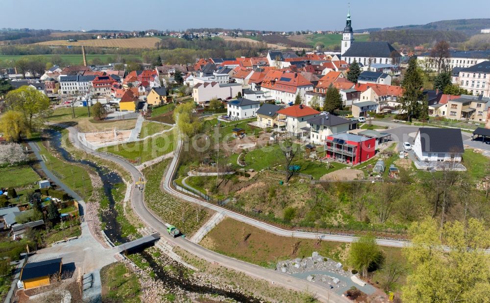 Aerial photograph Frankenberg/Sa. - Steps of the terraced park on Muehlbach in Frankenberg/Sa. in the state Saxony, Germany