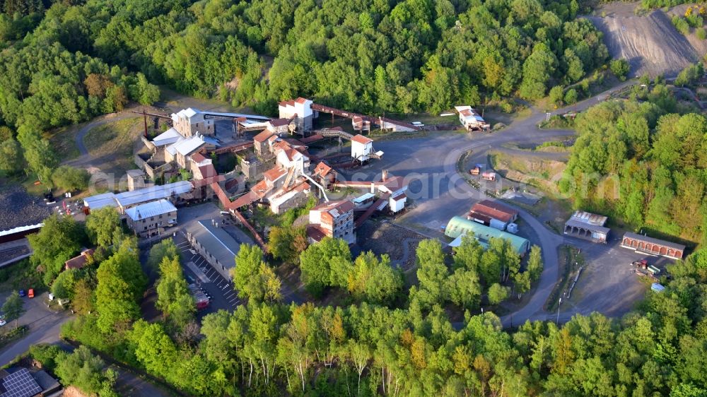 Enspel from above - Tertiary and industrial adventure park Stoeffel in Enspel in the state Rhineland-Palatinate, Germany