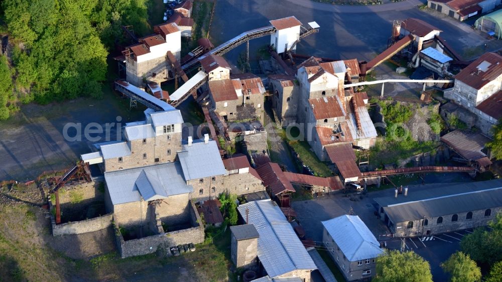 Enspel from above - Tertiary and industrial adventure park Stoeffel in Enspel in the state Rhineland-Palatinate, Germany