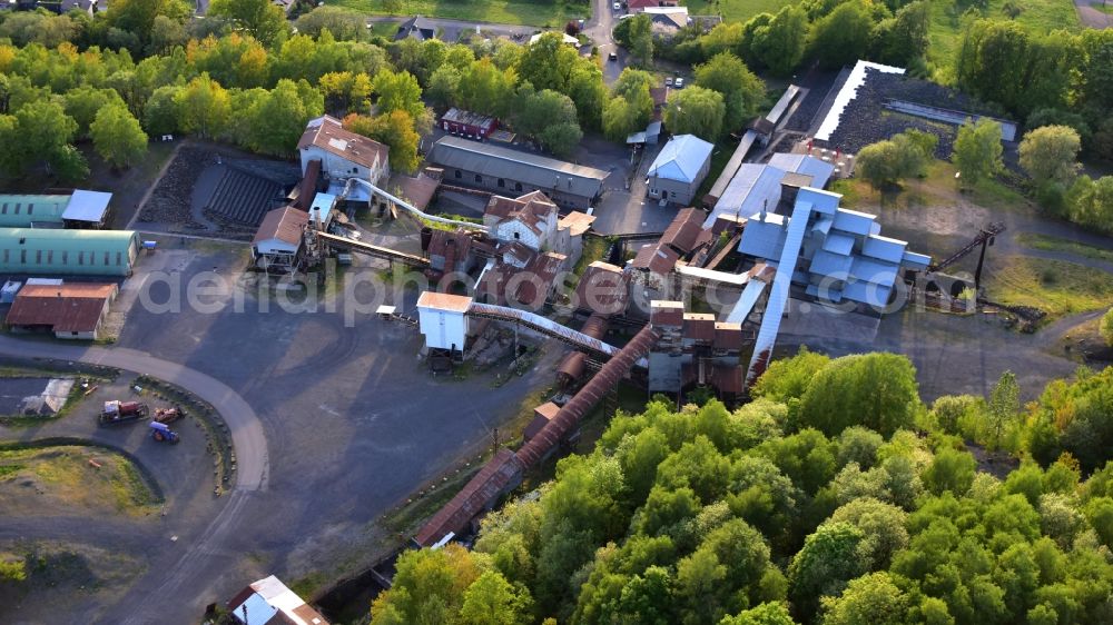 Enspel from above - Tertiary and industrial adventure park Stoeffel in Enspel in the state Rhineland-Palatinate, Germany