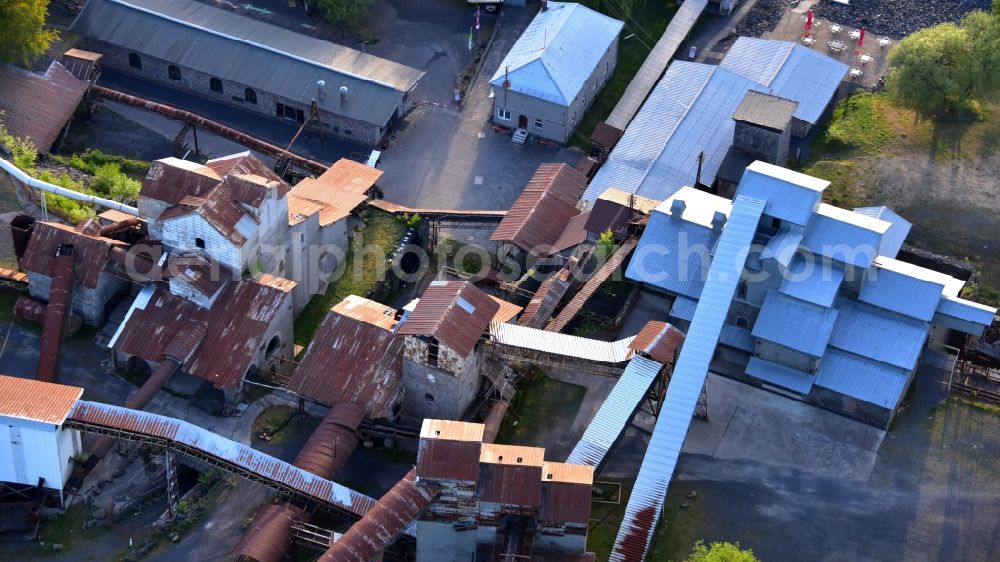 Enspel from above - Tertiary and industrial adventure park Stoeffel in Enspel in the state Rhineland-Palatinate, Germany