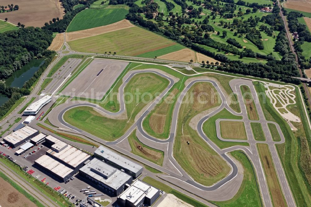 Aerial image Neuburg an der Donau - Test track and practice area for training in the driving safety center Audi driving experience in Neuburg an der Donau in the state Bavaria