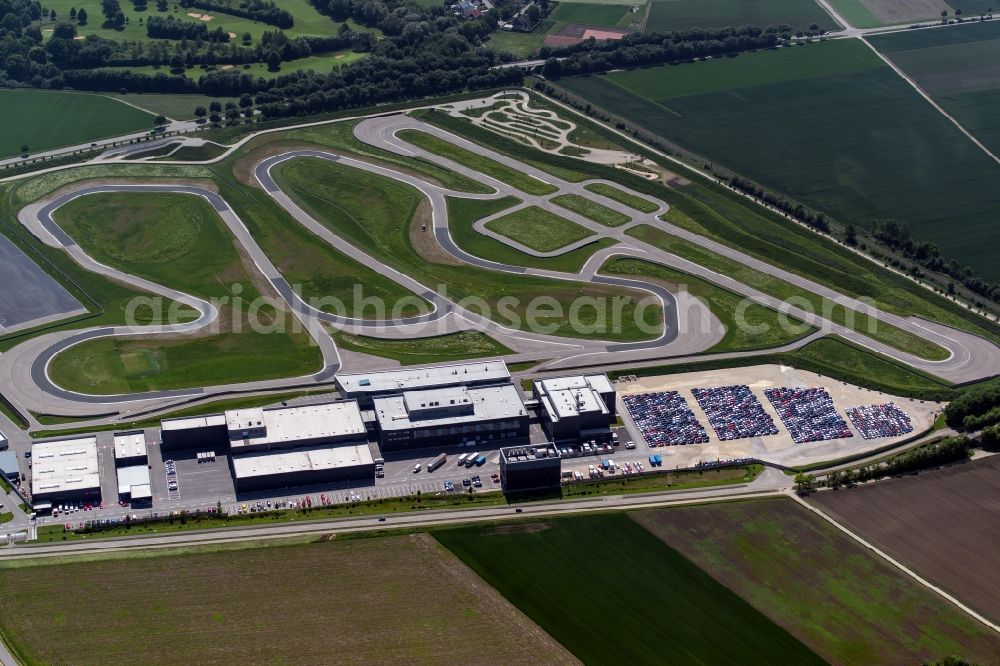 Aerial photograph Neuburg an der Donau - Test track and practice area for training in the driving safety center Audi driving experience in Neuburg an der Donau in the state Bavaria