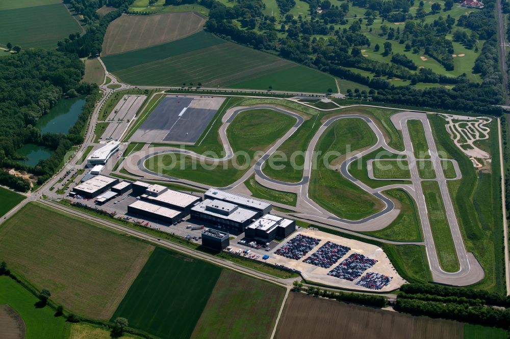 Neuburg an der Donau from above - Test track and practice area for training in the driving safety center Audi driving experience in Neuburg an der Donau in the state Bavaria