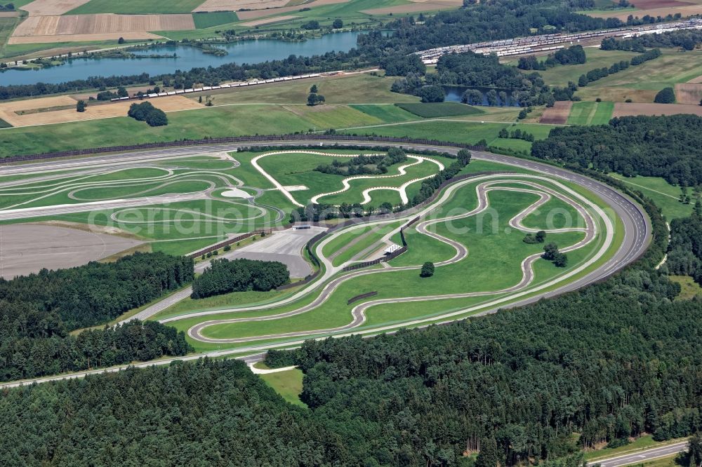 Neustadt an der Donau from above - Terrain of the Audi car test track in Schwaig near Neustadt an der Donau in the state of Bavaria