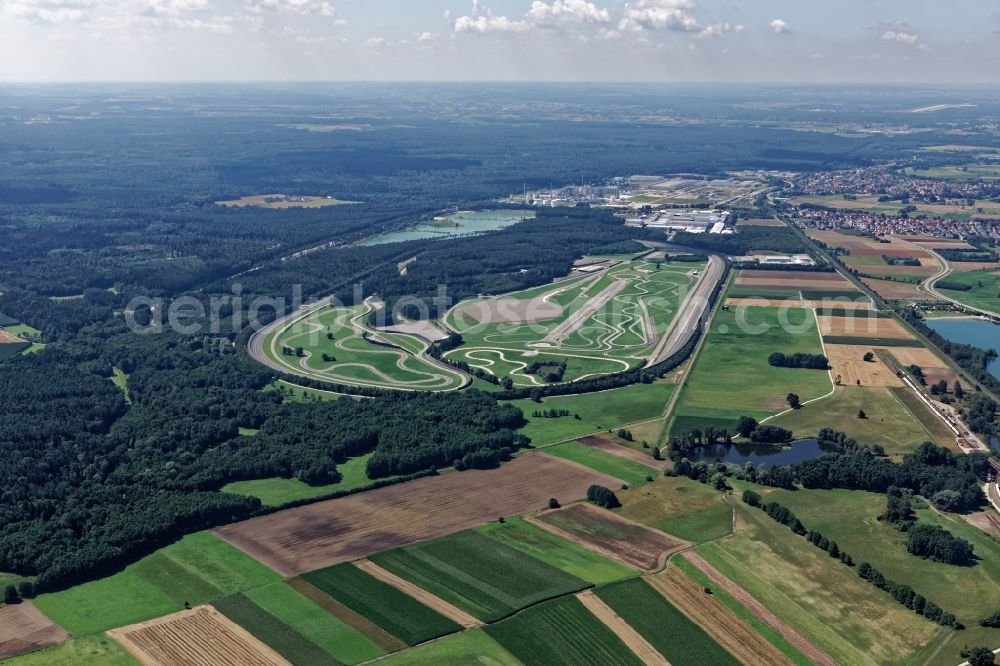 Neustadt an der Donau from the bird's eye view: Terrain of the Audi car test track in Schwaig near Neustadt an der Donau in the state of Bavaria